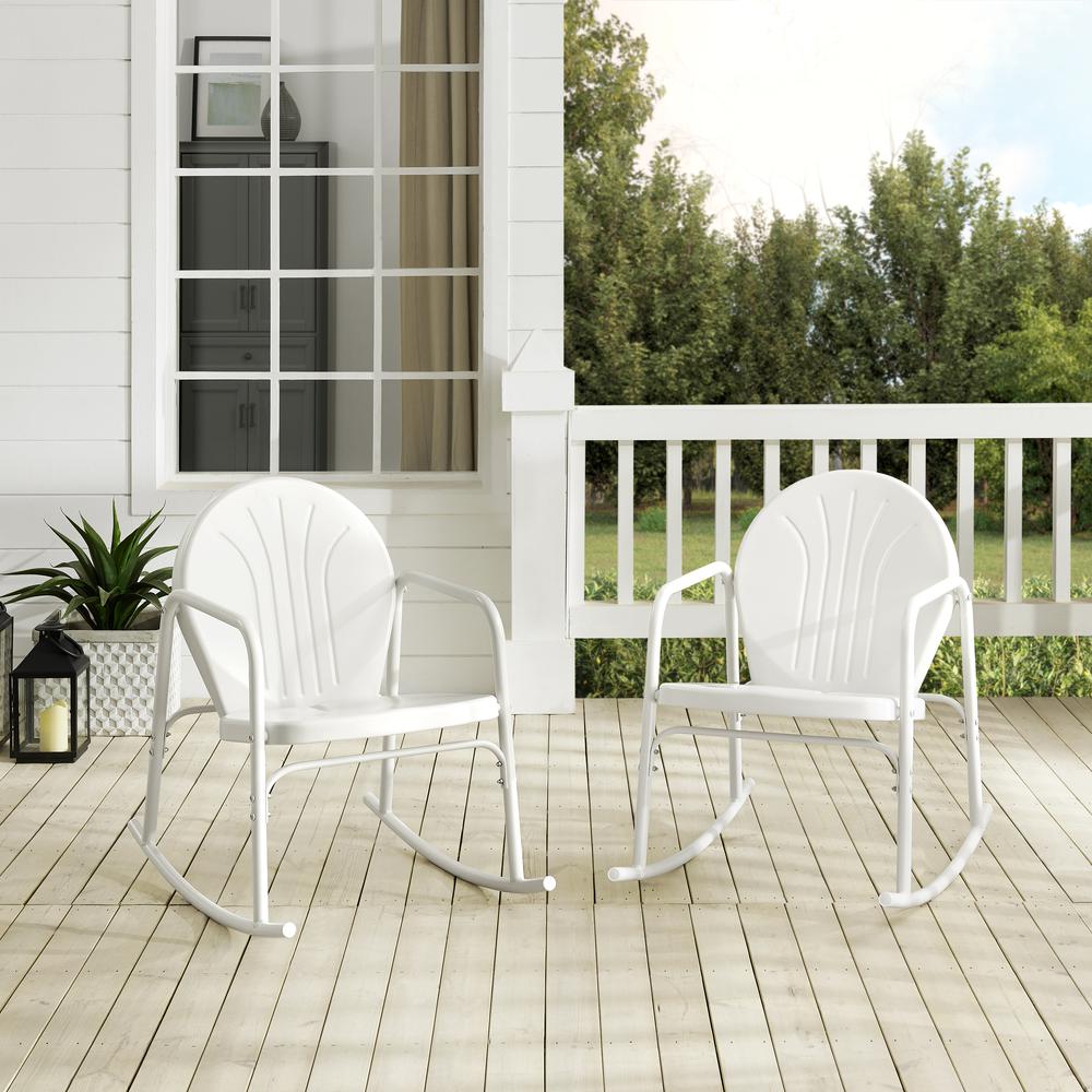 Griffith 2Pc Rocking Chair Set White Gloss - 2 Chairs. Picture 3