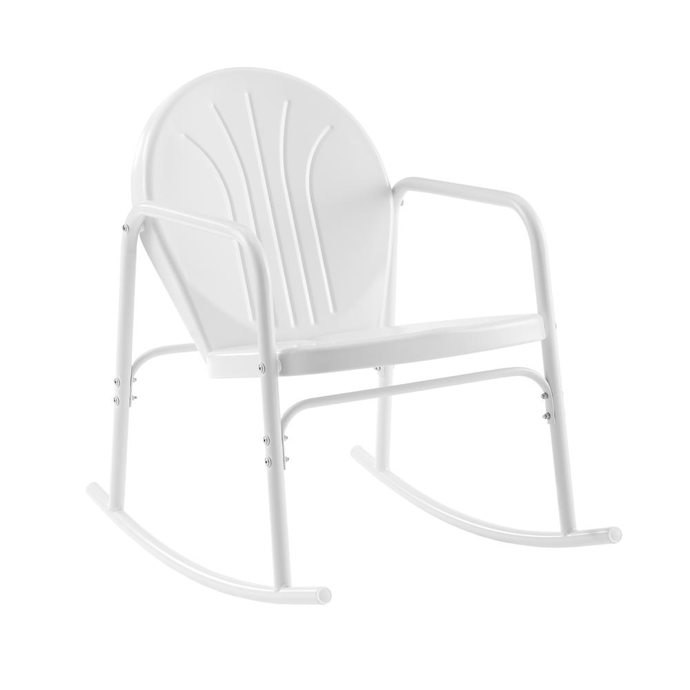 Griffith 2Pc Outdoor Metal Rocking Chair Set White Gloss - 2 Rocking Chairs. Picture 5