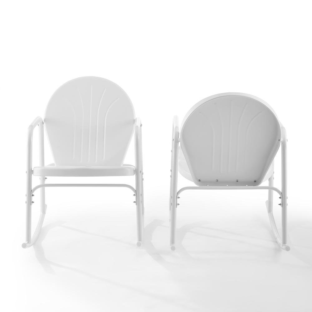 Griffith 2Pc Outdoor Metal Rocking Chair Set White Gloss - 2 Rocking Chairs. Picture 8