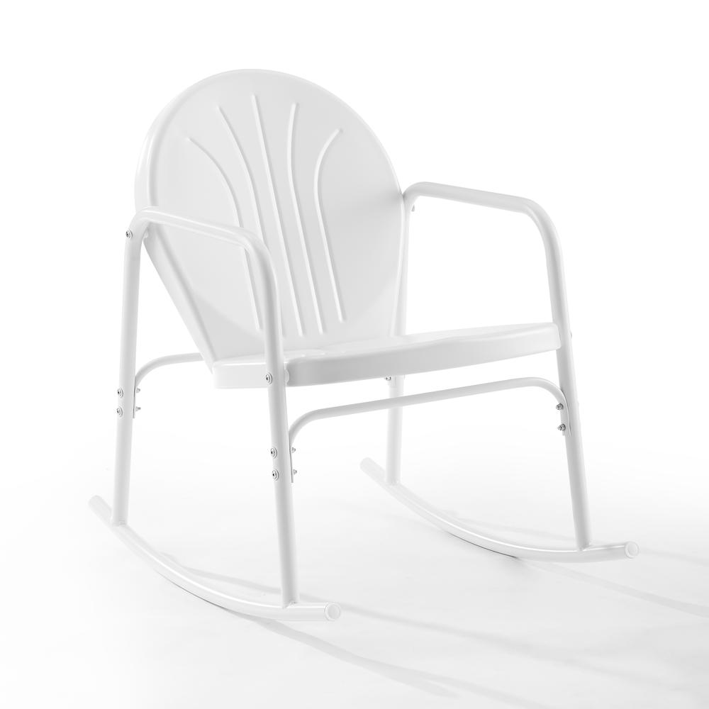 Griffith 2Pc Outdoor Metal Rocking Chair Set White Gloss - 2 Rocking Chairs. Picture 10