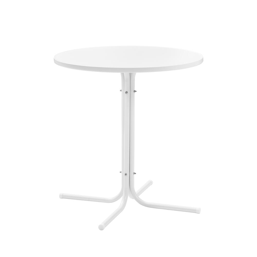 Griffith Outdoor Metal Bistro Table White Satin. Picture 2