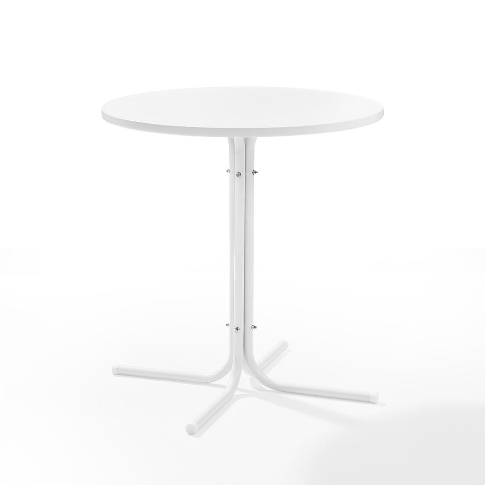 Griffith Outdoor Metal Bistro Table White Satin. Picture 4