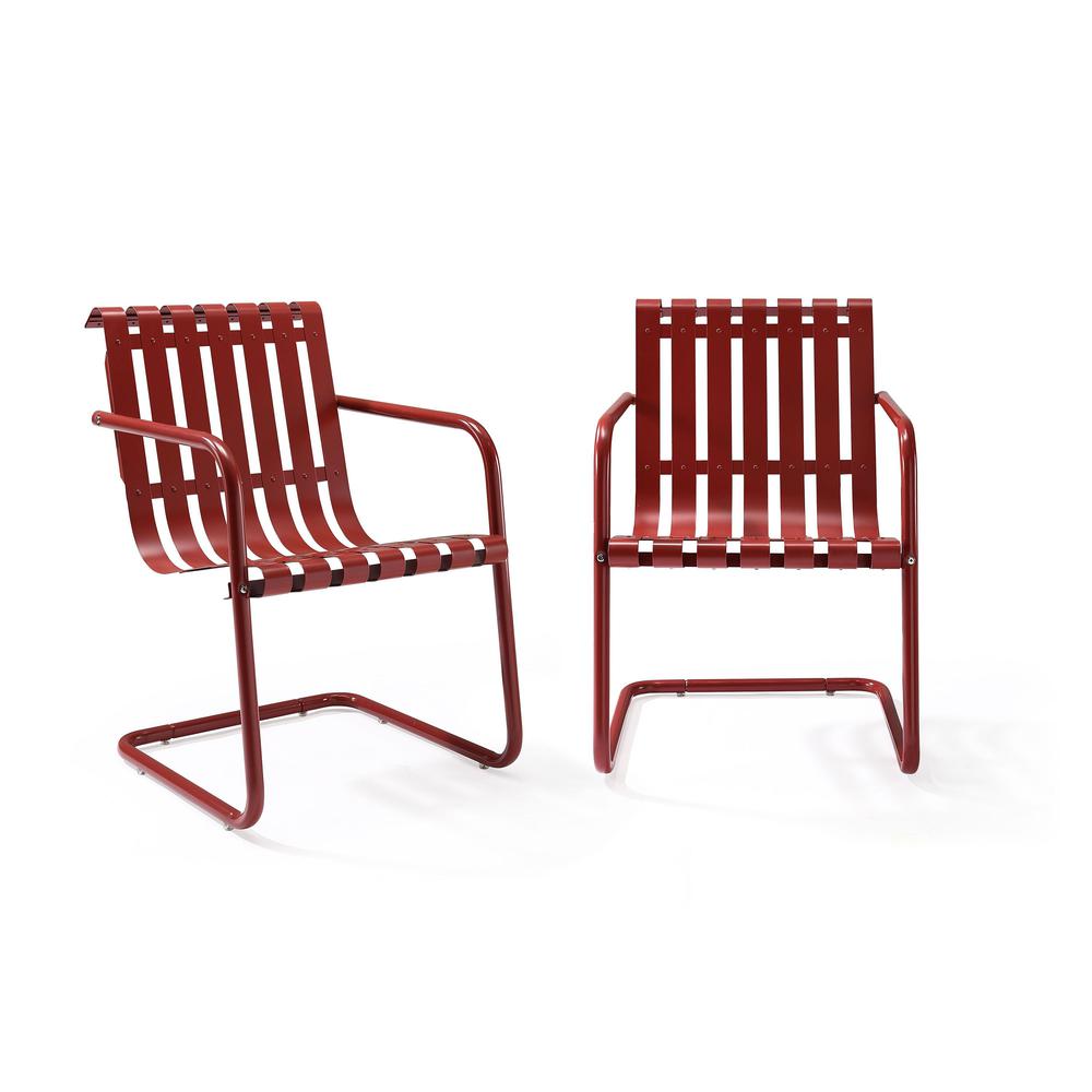 Gracie 2Pc Outdoor Stainless Steel Chair Set Red - 2 Chairs. Picture 1