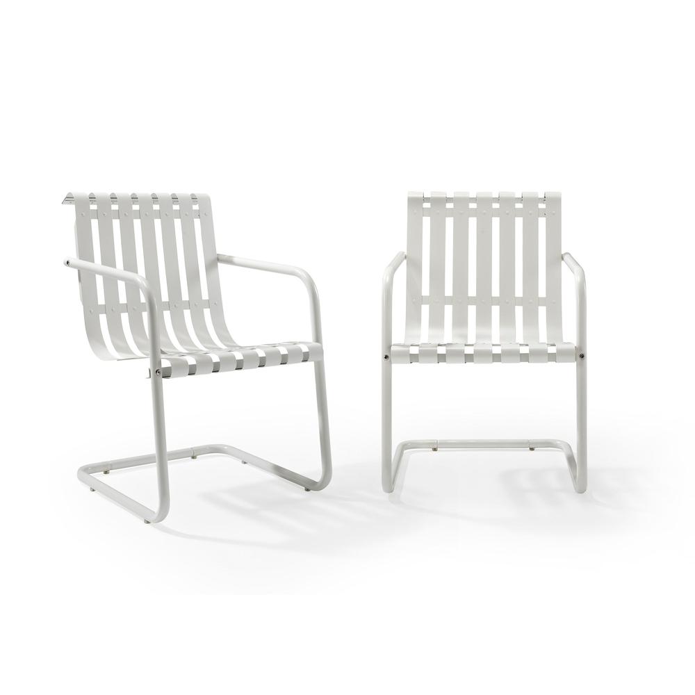Gracie 2Pc Outdoor Metal Armchair Set White - 2 Chairs. Picture 1