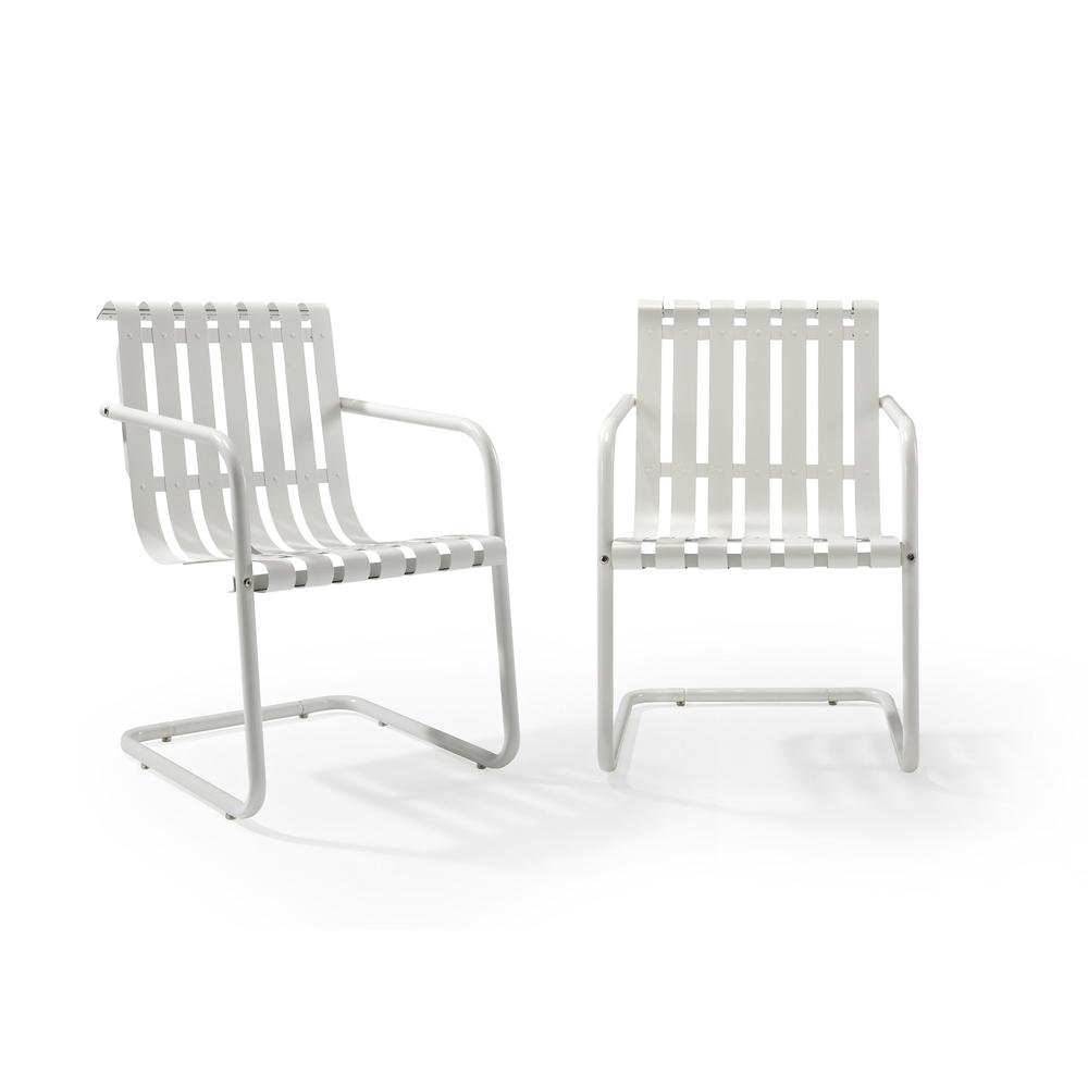 Gracie 2Pc Stainless Steel Chair Set White - 2 Chairs. Picture 1
