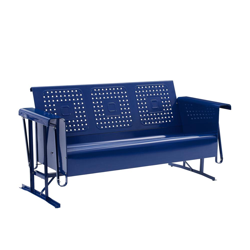 Bates Outdoor Metal Sofa Glider Navy. Picture 2