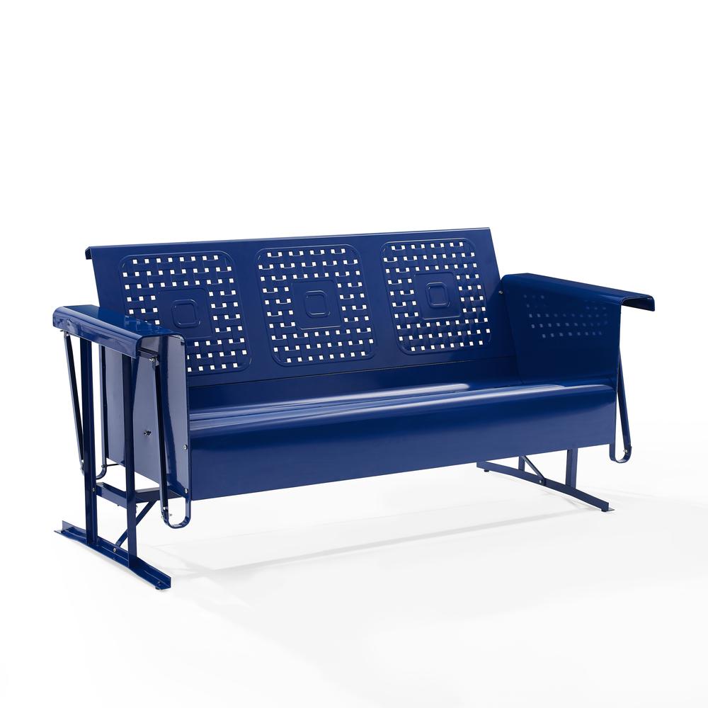 Bates Outdoor Metal Sofa Glider Navy. Picture 4