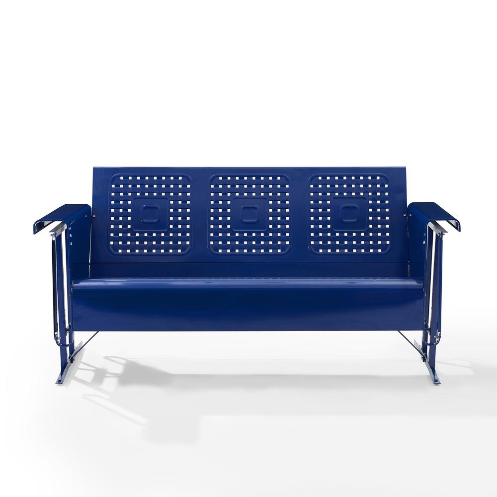Bates Outdoor Metal Sofa Glider Navy. Picture 5