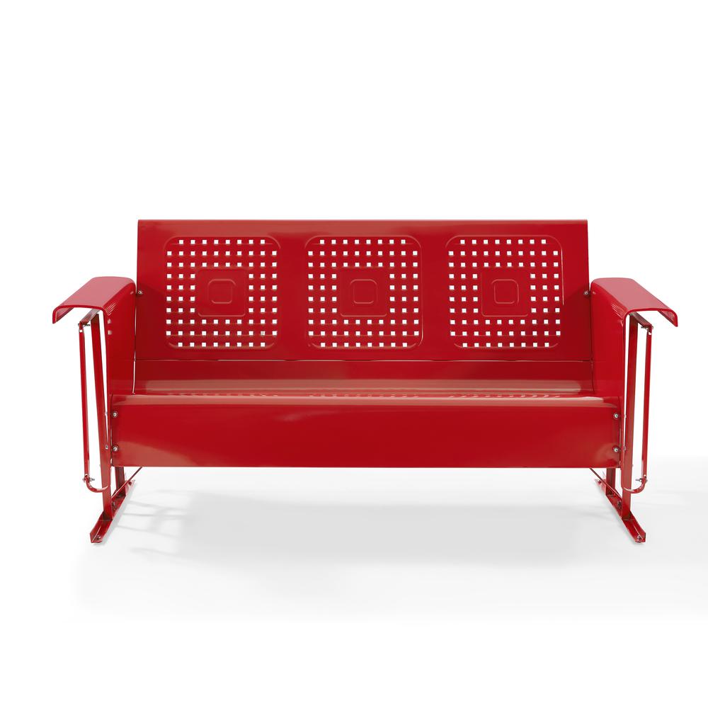 Bates Outdoor Metal Sofa Glider Red. Picture 3