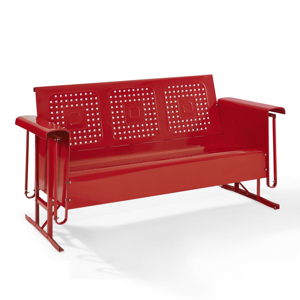 Bates Outdoor Metal Sofa Glider Red. Picture 4