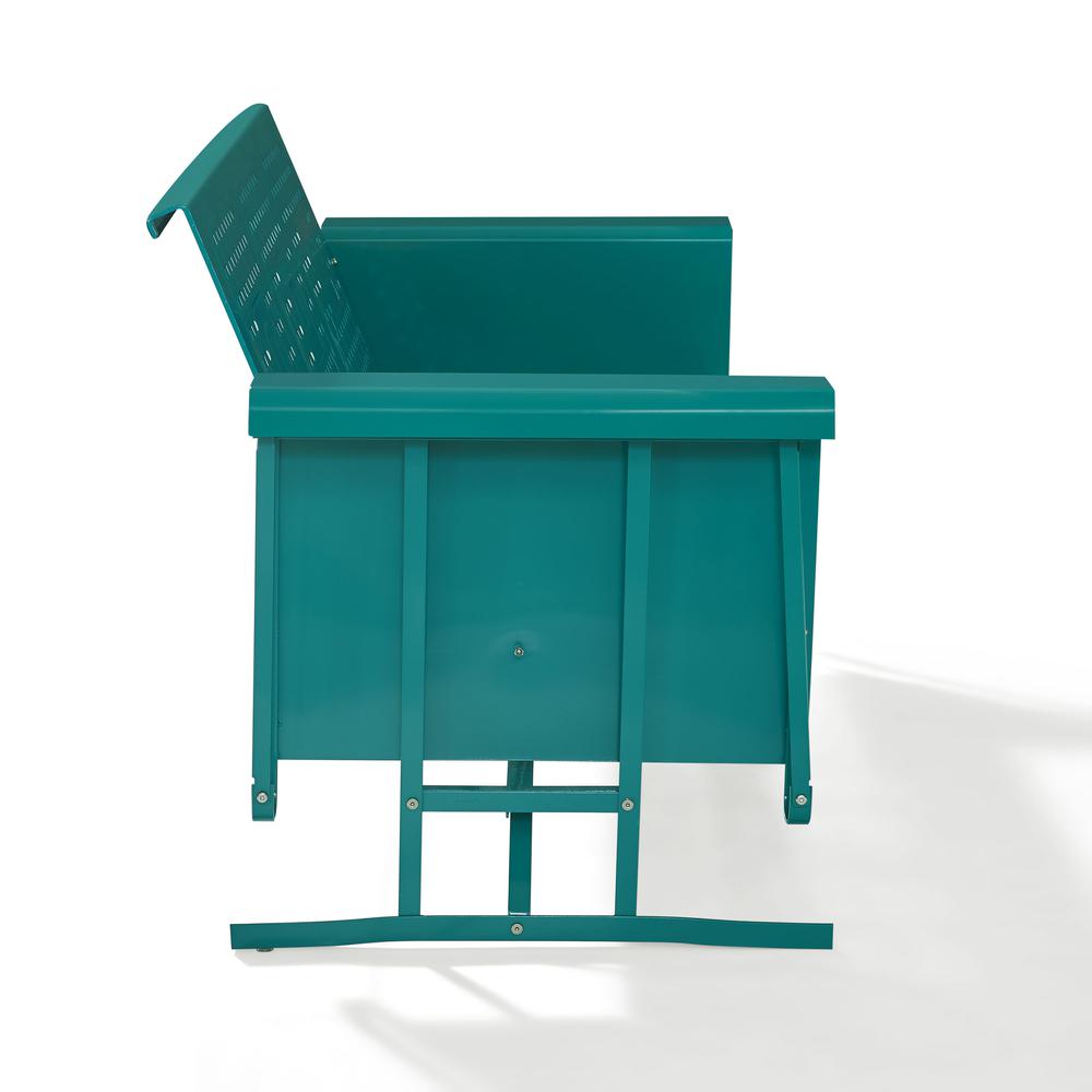 Bates Outdoor Metal Sofa Glider Turquoise. Picture 8