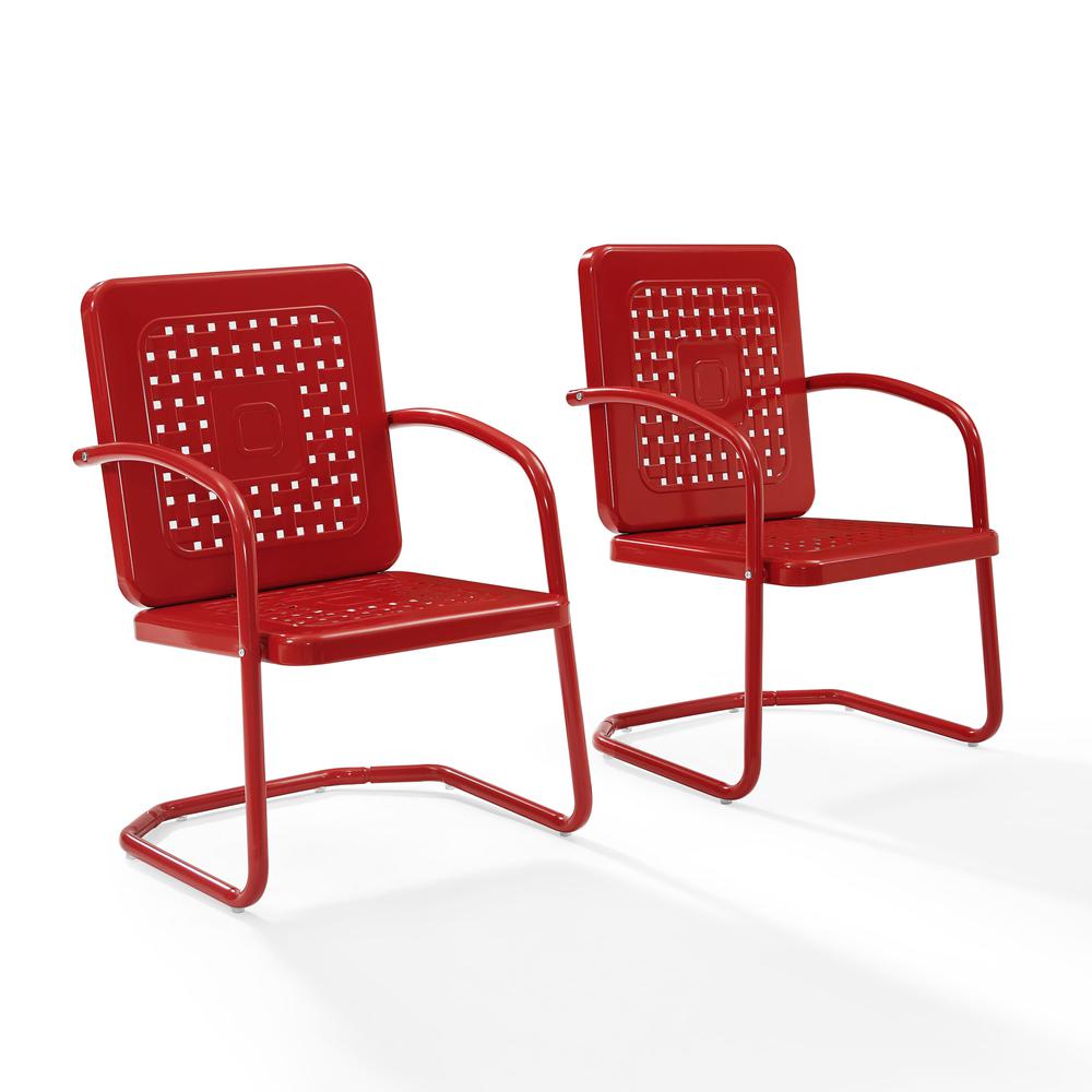 Bates 2Pc Outdoor Metal Armchair Set Red - 2 Armchairs. Picture 2