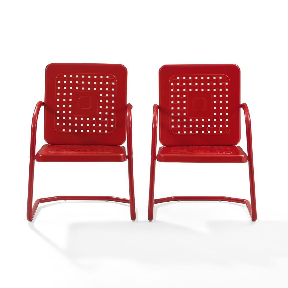 Bates 2Pc Outdoor Metal Armchair Set Red - 2 Armchairs. Picture 1