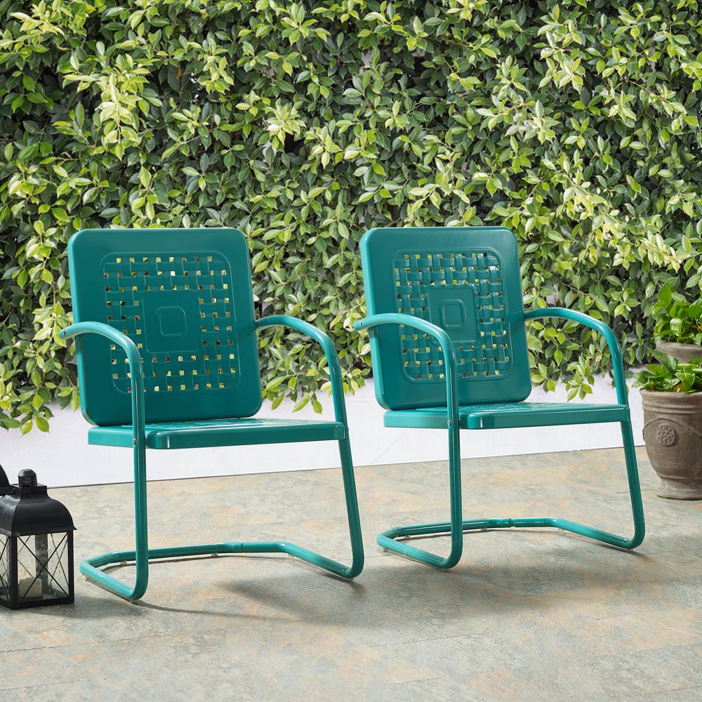 Bates 2Pc Outdoor Chair Set Turquoise - 2 Chairs. Picture 2