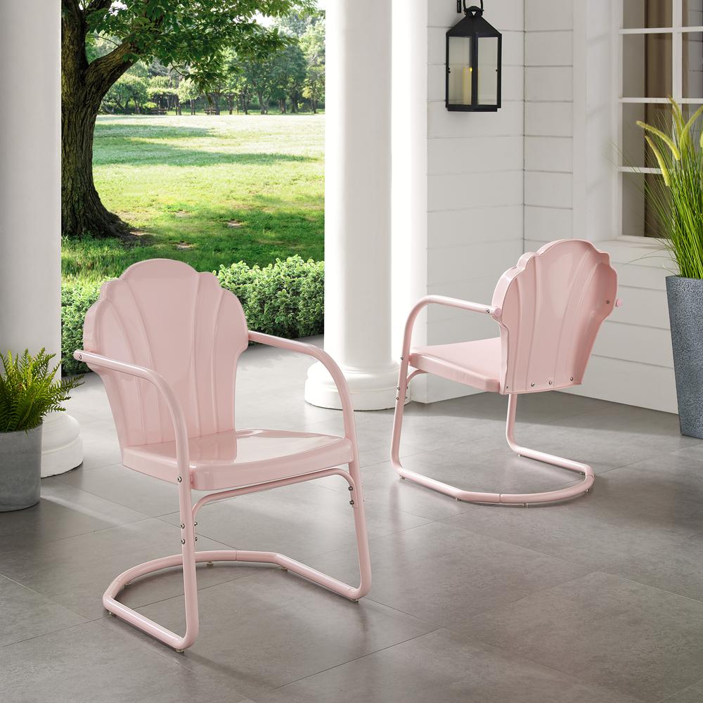 Tulip 2Pc Outdoor Metal Armchair Set Pink - 2 Chairs. Picture 2