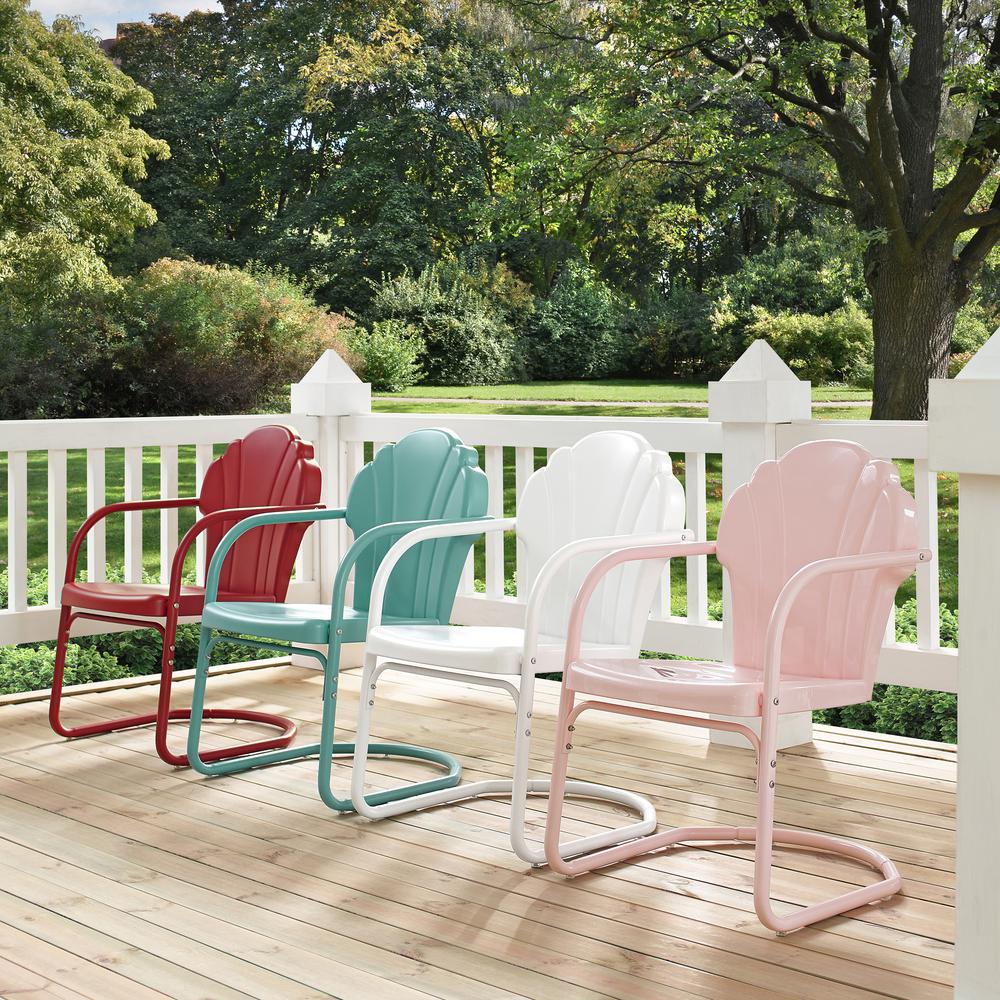 Tulip 2Pc Outdoor Metal Armchair Set Pink - 2 Chairs. Picture 13