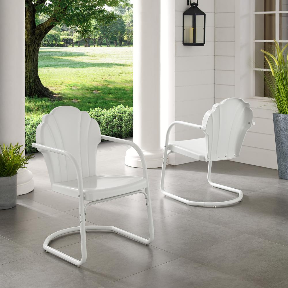 Tulip 2Pc Outdoor Metal Armchair Set White - 2 Chairs. Picture 2