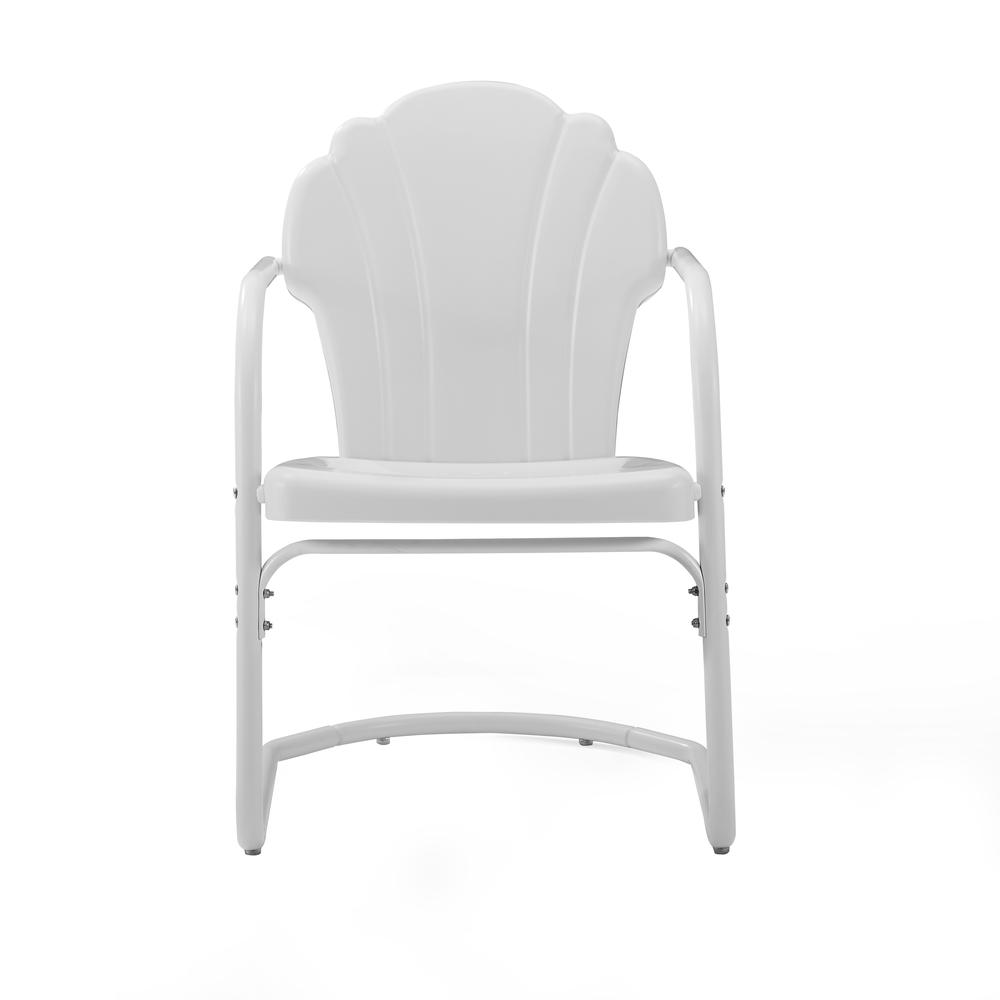 Tulip 2Pc Outdoor Metal Armchair Set White - 2 Chairs. Picture 4