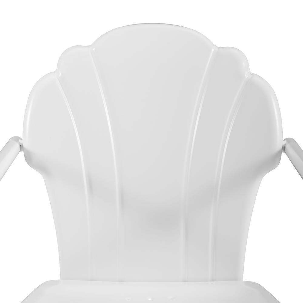 Tulip 2Pc Outdoor Metal Armchair Set White - 2 Chairs. Picture 12