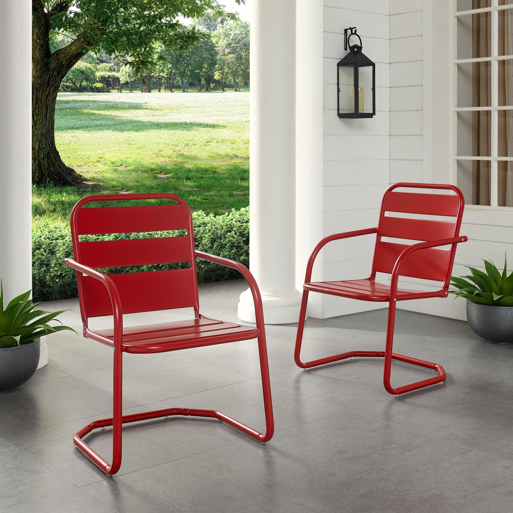 Brighton 2Pc Outdoor Chair Set Red - 2 Chairs. Picture 2