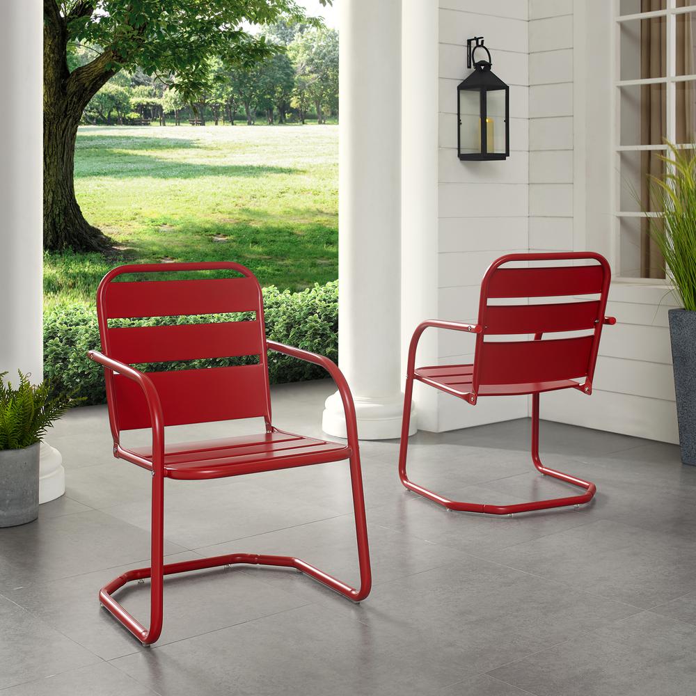 Brighton 2Pc Outdoor Chair Set Red - 2 Chairs. Picture 3