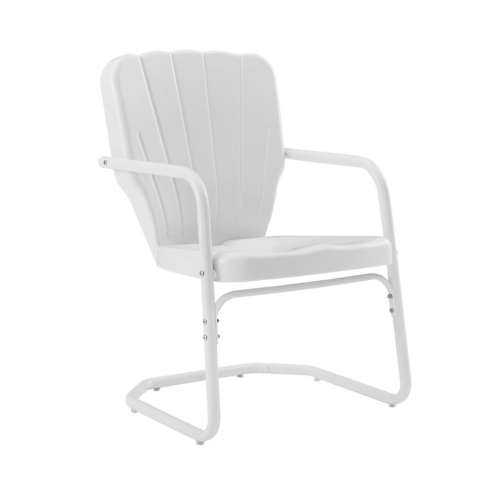Ridgeland 2Pc Outdoor Metal Armchair Set White - 2 Chairs. Picture 4