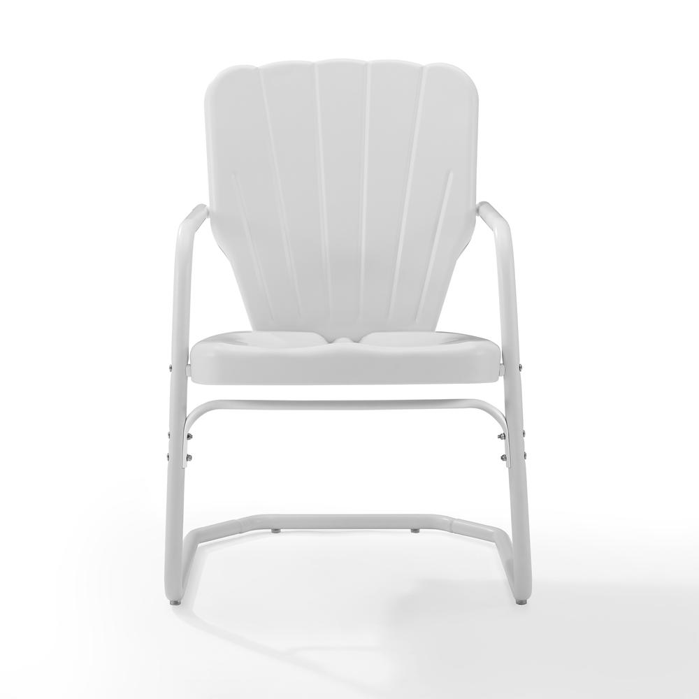 Ridgeland 2Pc Outdoor Metal Armchair Set White - 2 Chairs. Picture 6