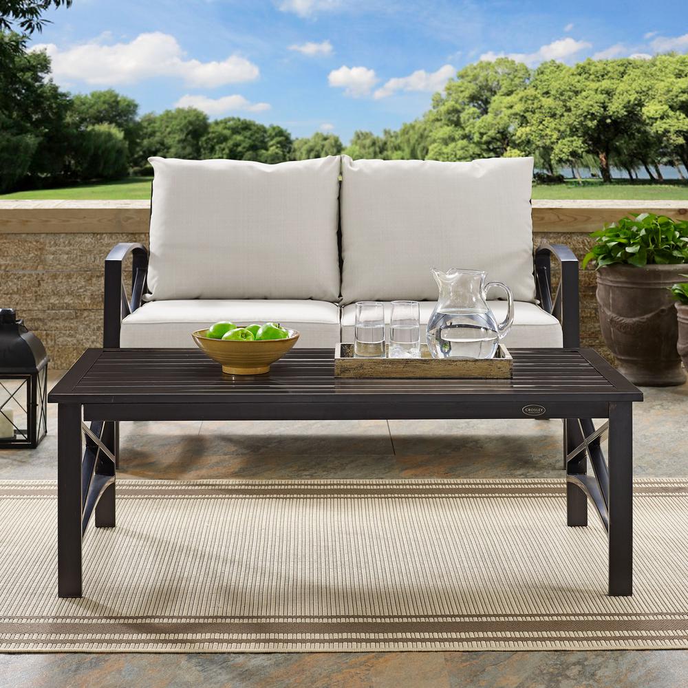 Kaplan Outdoor Metal Coffee Table Oil Rubbed Bronze. Picture 2