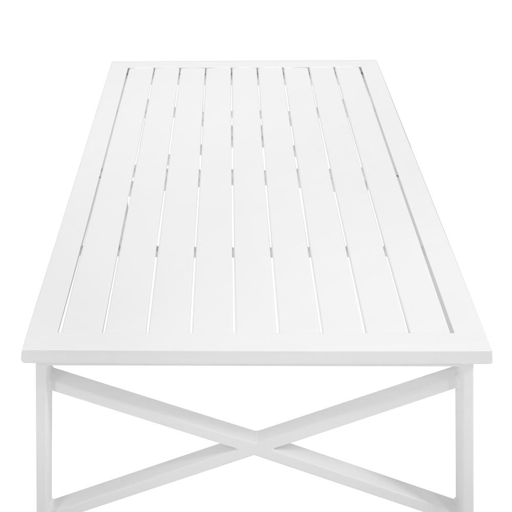 Kaplan Outdoor Metal Coffee Table White. Picture 3