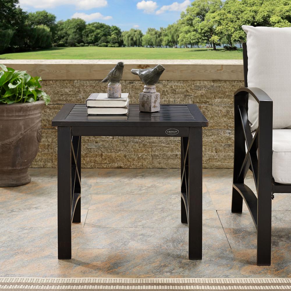 Kaplan Outdoor Metal Side Table Oil Rubbed Bronze. Picture 3