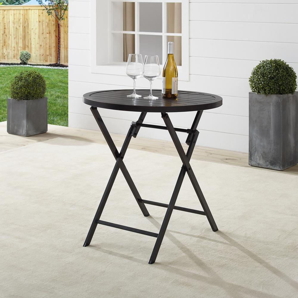 Kaplan Outdoor Metal Folding Bistro Table Oil Rubbed Bronze. The main picture.
