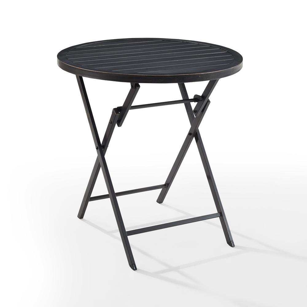 Kaplan Outdoor Metal Folding Bistro Table Oil Rubbed Bronze. Picture 4