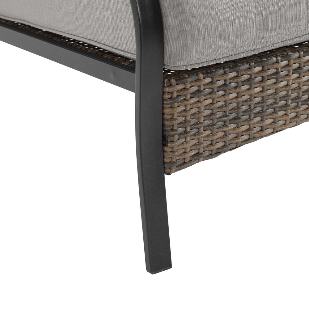 Dahlia Outdoor Metal And Wicker Sofa Taupe/Matte Black. Picture 13