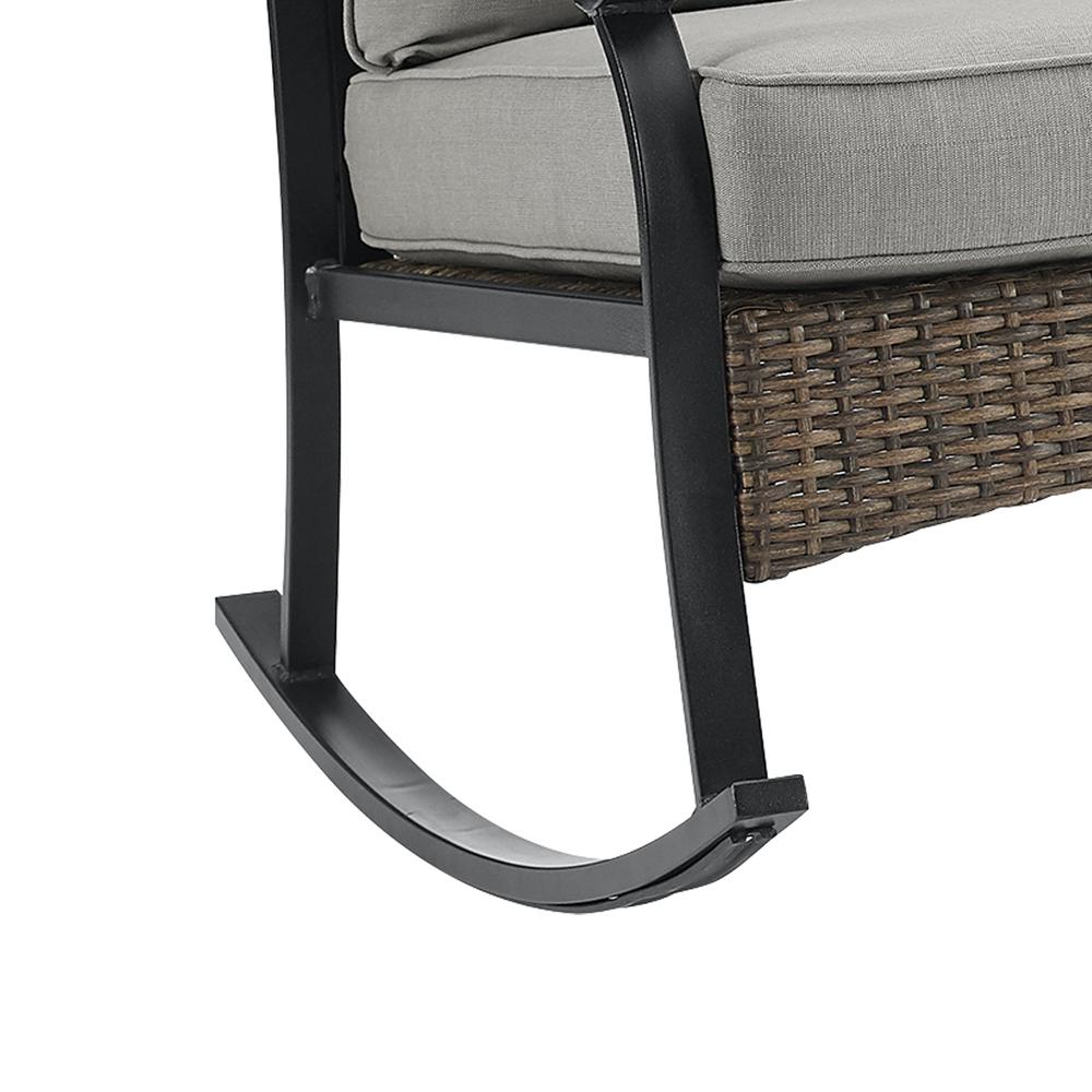 Dahlia 2Pc Outdoor Metal And Wicker Rocking Chair Set Taupe/Matte Black - 2 Rocking Chairs. Picture 13