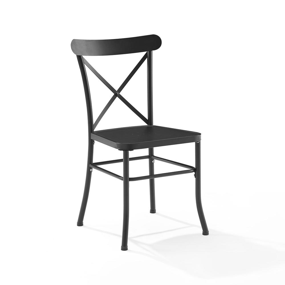 Astrid 2Pc Indoor/Outdoor Metal Dining Chair Set Matte Black - 2 Chairs. Picture 2