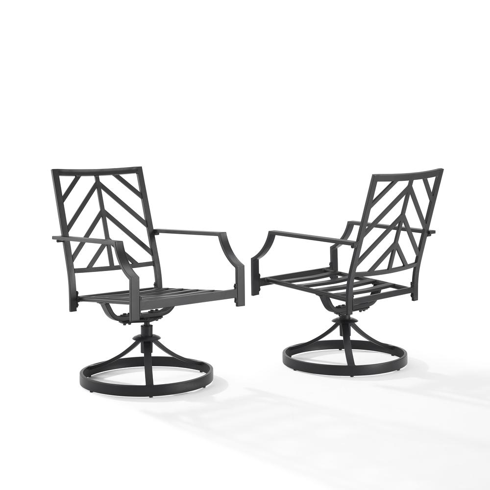 Otto 2Pc Outdoor Metal Dining Swivel Chair Set. Picture 3