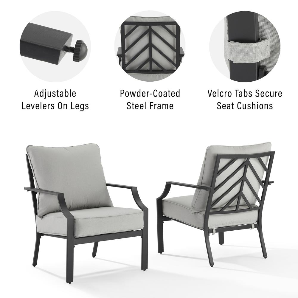Otto 2Pc Outdoor Metal Armchair Set. Picture 6