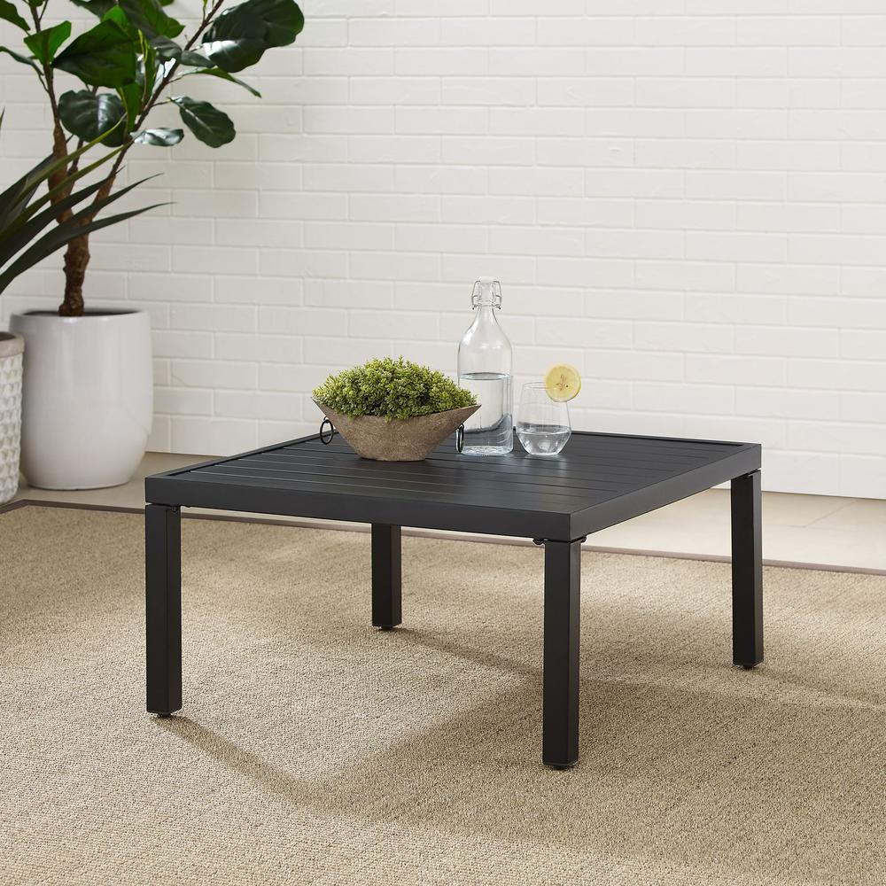 Piermont Outdoor Metal Sectional Coffee Table Matte Black. Picture 5
