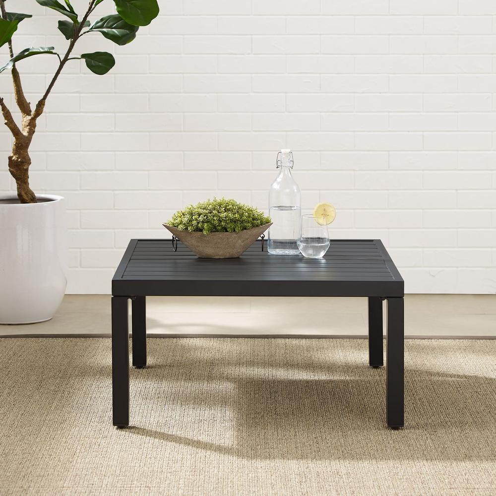Piermont Outdoor Metal Sectional Coffee Table Matte Black. Picture 6