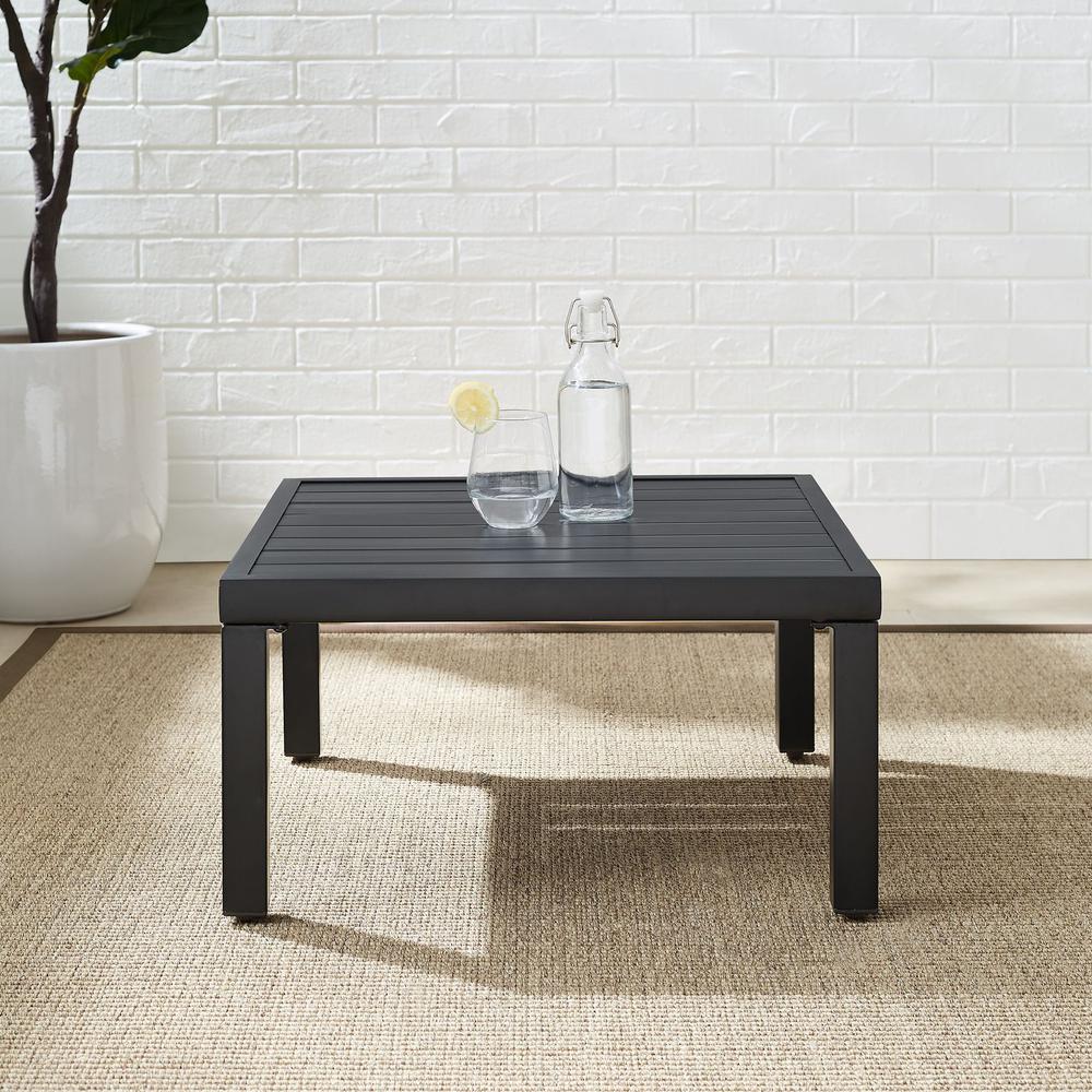 Piermont Outdoor Metal Sectional Side Table Matte Black. Picture 5