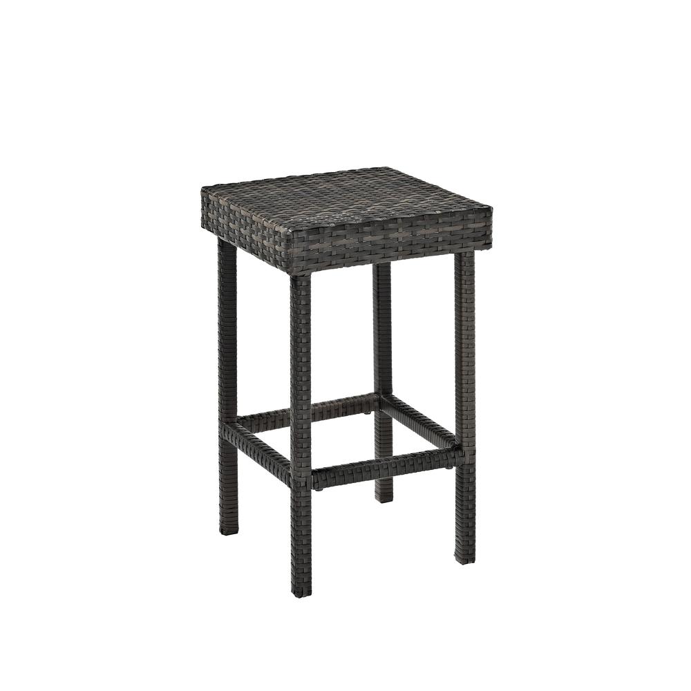 Palm Harbor 2Pc Outdoor Wicker Counter Height Bar Stool Set Weathered Gray - 2 Bar Stools. Picture 1