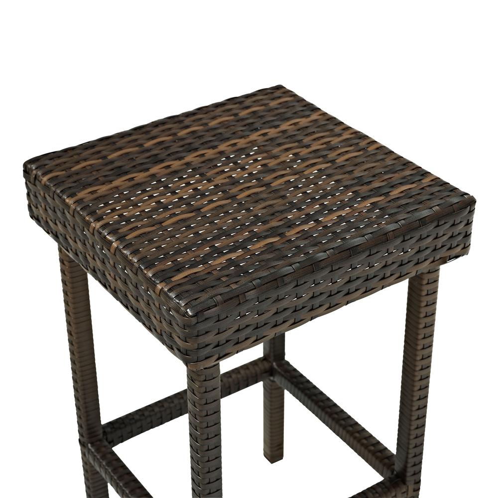 Palm Harbor 2Pc Outdoor Wicker Bar Height Bar Stool Set Brown - 2 Stools. Picture 3