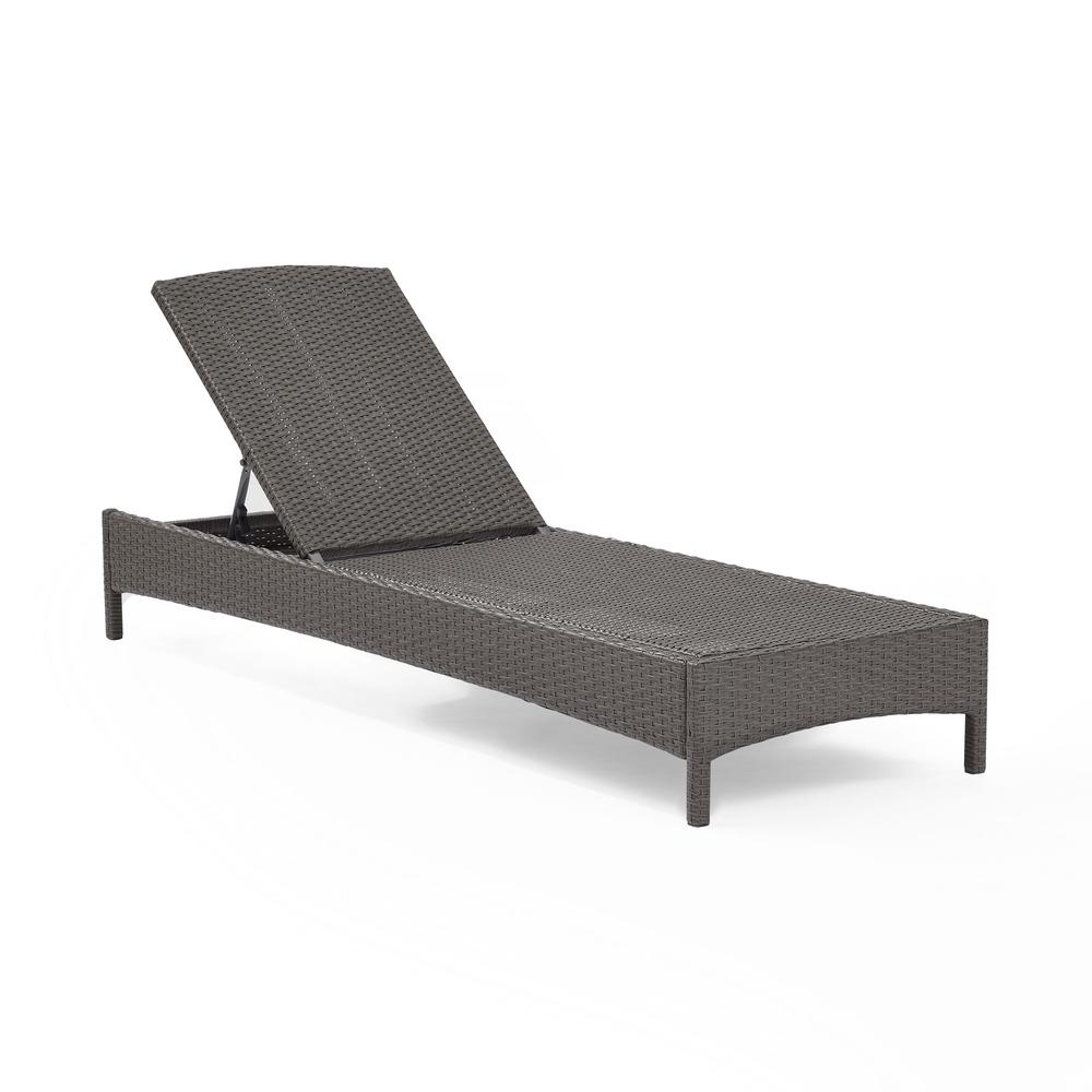 Palm Harbor Outdoor Wicker Chaise Lounge Navy/Weathered Gray. Picture 6