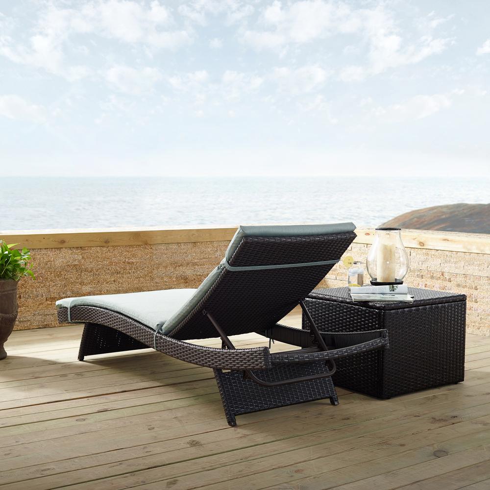 Biscayne Outdoor Wicker Chaise Lounge Mist/Brown. Picture 10