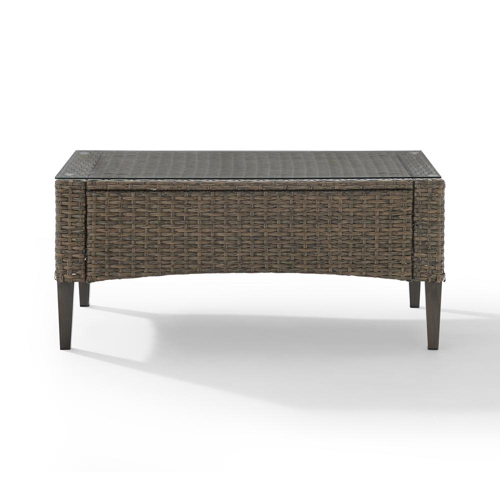 Rockport Outdoor Wicker Coffee Table Oatmeal/Light Brown. Picture 2