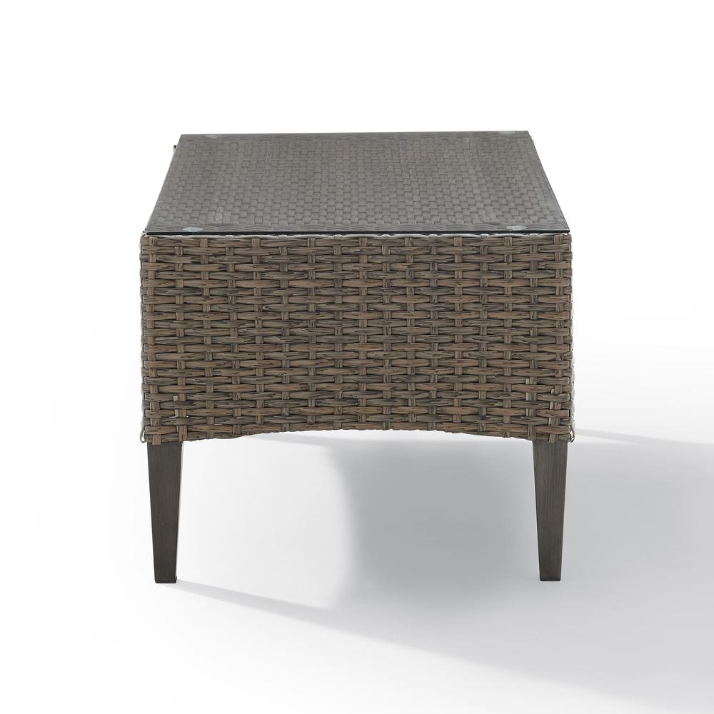 Rockport Outdoor Wicker Coffee Table Oatmeal/Light Brown. Picture 1