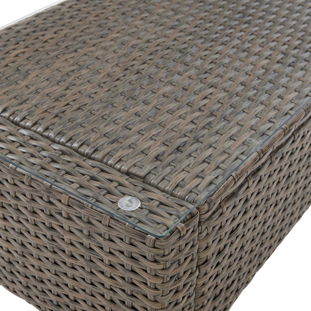 Rockport Outdoor Wicker Coffee Table Oatmeal/Light Brown. Picture 9