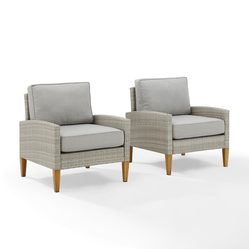 Capella Outdoor Wicker 2Pc Chair Set Gray/Acorn - 2 Armchairs. Picture 7