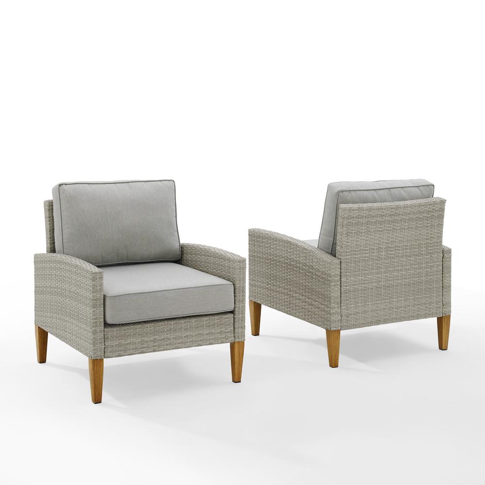 Capella Outdoor Wicker 2Pc Chair Set Gray/Acorn - 2 Armchairs. Picture 8