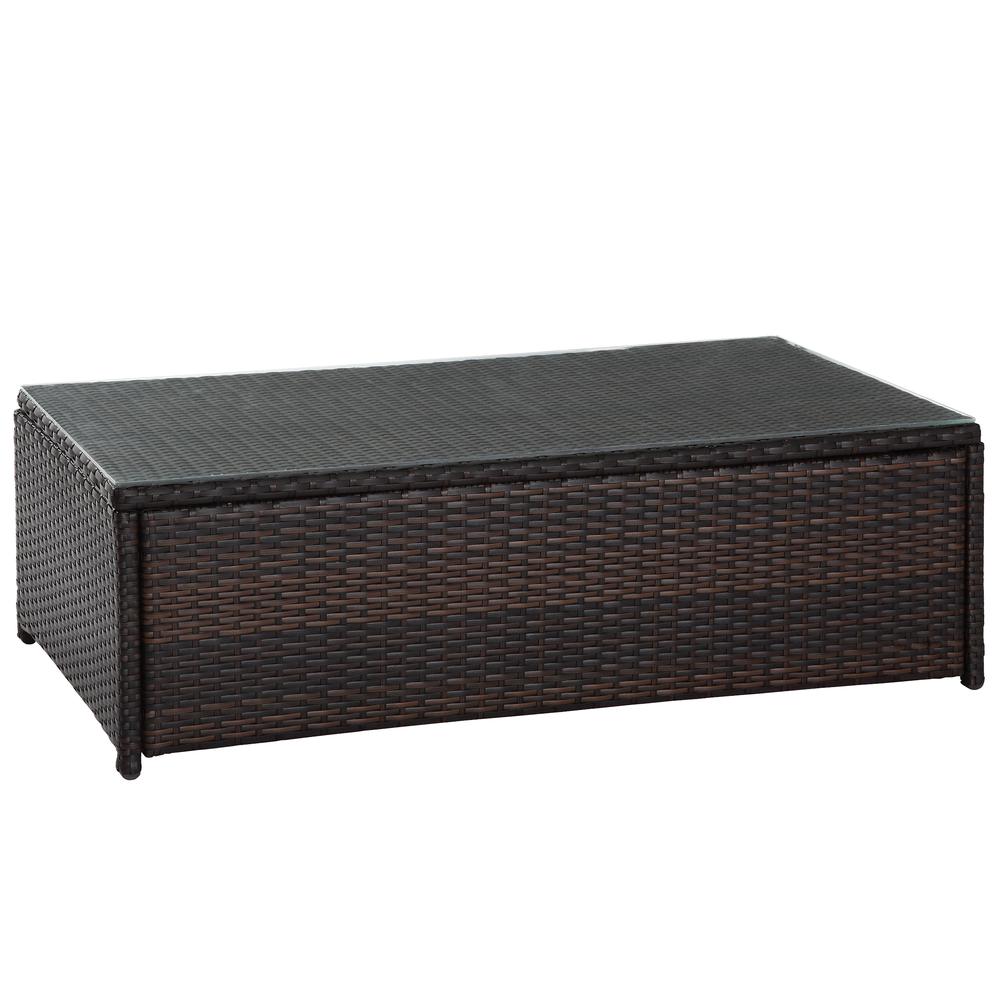 Palm Harbor Outdoor Wicker Coffee Table Brown. Picture 2